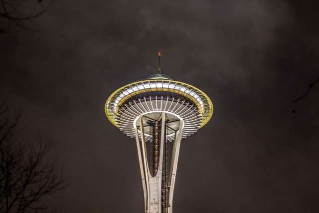 The Space Needle Tower in Seattle The Space Needle Tower in Seattle at night