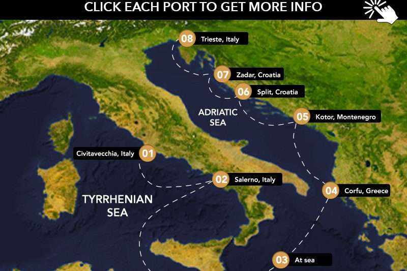 Desire Rome to Trieste Cruise 2028 | September 9–16